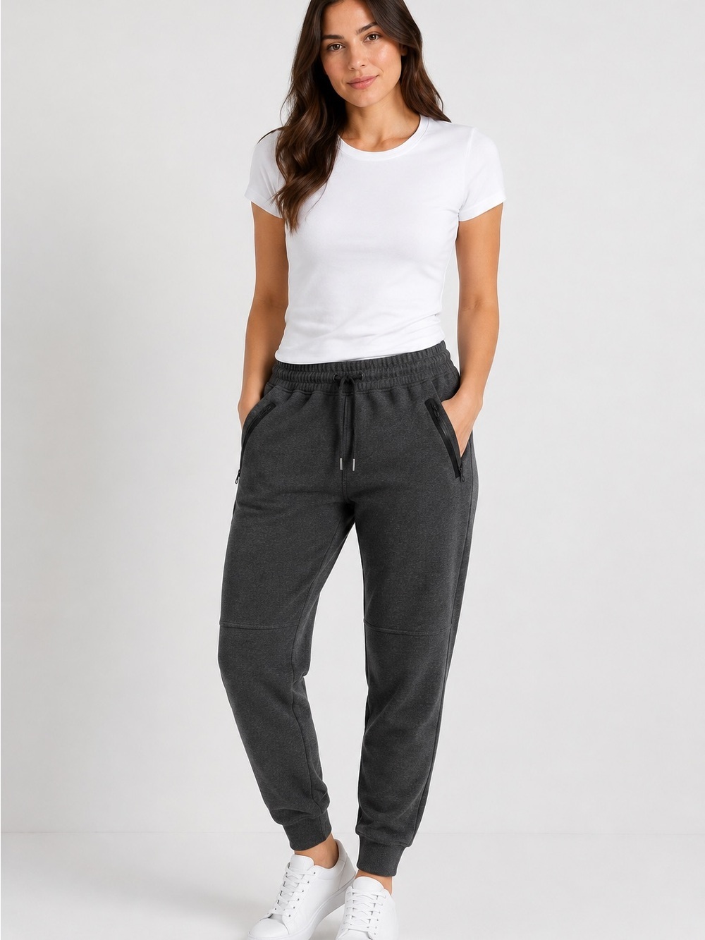 bebe Dark Gray Drawstring Jogger Pants